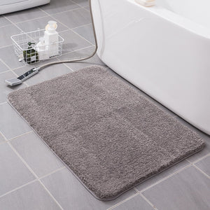 Solid White Bathroom Mat: Superfine Fiber Toilet Rug, Large Size, Non-slip Bathroom Lavatory Mat