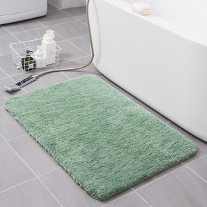 Solid White Bathroom Mat: Superfine Fiber Toilet Rug, Large Size, Non-slip Bathroom Lavatory Mat