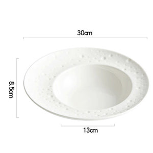 White Special Creative Hotel Tableware Set: Straw Hat Plate, High-End Western Food Pasta Plate, Soup Plate, Deep Plate