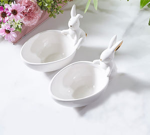 White Rabbit Ceramic Tableware: Fruit Plates, Storage Tray, Snack Dessert Ceramic Plate