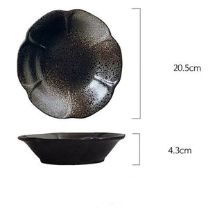 Deep Round Ceramic Plate: Creative Salad Plate, Household Dish, Shallow Plate