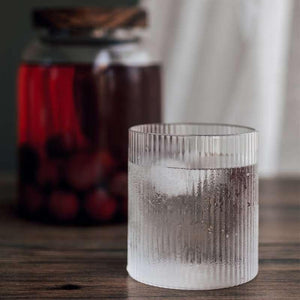 300ml Japanese Style Whiskey Wine Glass Handmade Ripple Milk Juice Mug Ice Beer Cup Glass Vertical Striped Water Cocktail Cup