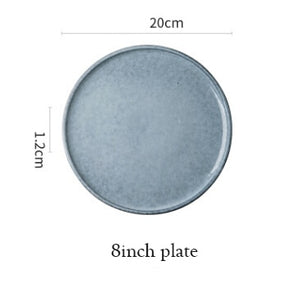 Nordic Ceramic Tableware: Large Flat Plate, Simple and Stylish Dish, Steak Plate, Household Mugs, and Cups