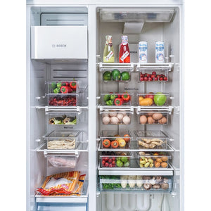 Refrigerator Drawer Storage Box Non-grid 1-8 Grid Food Organizer Transparent Rectangular Storage Box