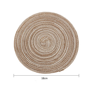 Woven Round Placemat: Heat Resistant Table Mat for Bowls, Coffee Cups, and Coasters