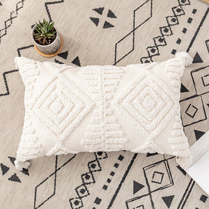 Ivory Loop Tufted Cotton Pillow Cover: Home Decoration | Living Room Bedroom