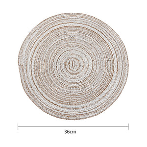 Woven Round Placemat: Heat Resistant Table Mat for Bowls, Coffee Cups, and Coasters