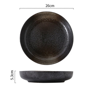 Deep Round Ceramic Plate: Creative Salad Plate, Household Dish, Shallow Plate