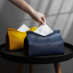 Faux Leather Tissue Box Cover - thumbnail 4