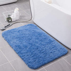 Solid White Bathroom Mat: Superfine Fiber Toilet Rug, Large Size, Non-slip Bathroom Lavatory Mat