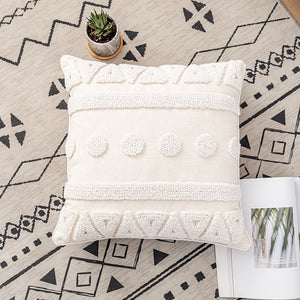 Ivory Loop Tufted Cotton Pillow Cover: Home Decoration | Living Room Bedroom