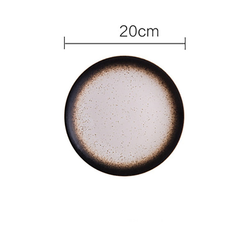 Deep Round Ceramic Plate: Creative Salad Plate, Household Dish, Shallow Plate