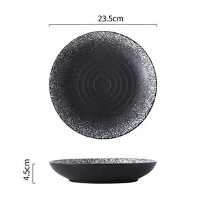 Deep Round Ceramic Plate: Creative Salad Plate, Household Dish, Shallow Plate