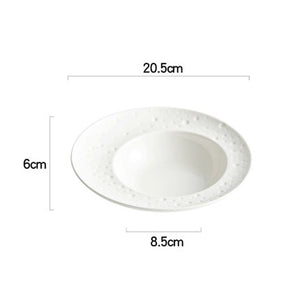 White Special Creative Hotel Tableware Set: Straw Hat Plate, High-End Western Food Pasta Plate, Soup Plate, Deep Plate