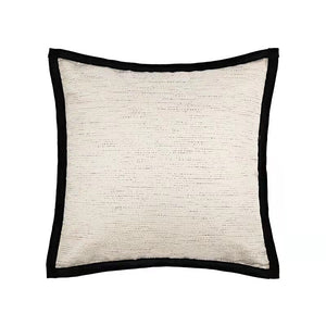 Ivory Cushion Cover: Black Stripe Jacquard | Home Decoration for Sofa, Bed, Couch | Living Room, Bedroom