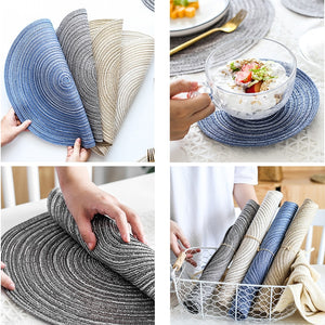 Woven Round Placemat: Heat Resistant Table Mat for Bowls, Coffee Cups, and Coasters