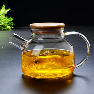 1L/1.5L Thickened Glass Water Bottle With Stainless Steel Lid Cold Water Jug Pitcher Boiling Water Juice Glass Pitcher Bottle