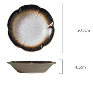 Deep Round Ceramic Plate: Creative Salad Plate, Household Dish, Shallow Plate