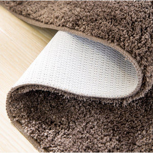 Solid White Bathroom Mat: Superfine Fiber Toilet Rug, Large Size, Non-slip Bathroom Lavatory Mat