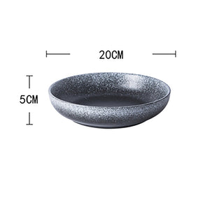 Deep Round Ceramic Plate: Creative Salad Plate, Household Dish, Shallow Plate