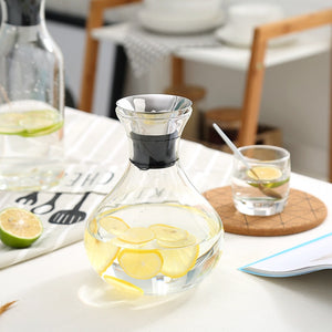 Transparent Glass Carafe With Stainless Steel Lid Water Carafe Decanter Glass Milk Juice Jug Gifts Water Bottle Kettle 1L/1.5L