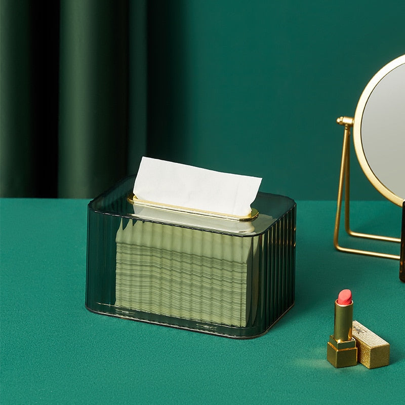 Household Tissue Box Transparent Desktop Tissue Box Pumping Paper Storage Box Living Room Dining Room Coffee Table Decoration