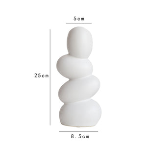 Elegant White Egg Shaped Vase Matte Ceramic Decorative Table Art Vase For Flowers Creative Home Office Living Room Kitchen Decor