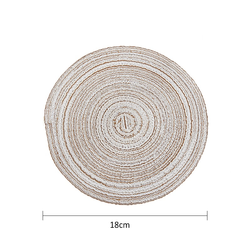 Woven Round Placemat: Heat Resistant Table Mat for Bowls, Coffee Cups, and Coasters