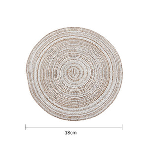 Woven Round Placemat: Heat Resistant Table Mat for Bowls, Coffee Cups, and Coasters