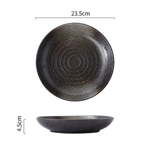 Deep Round Ceramic Plate: Creative Salad Plate, Household Dish, Shallow Plate