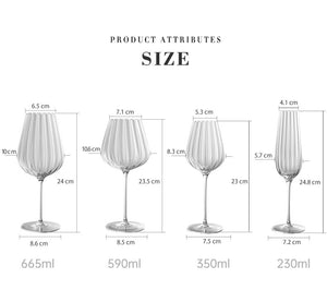 Prism Ripple Crystal Glass Household Goblet High Foot Glass Handmade Ultra Thin Cold Incision Mouth Wine Glass