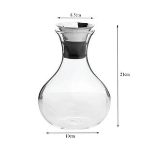 Transparent Glass Carafe With Stainless Steel Lid Water Carafe Decanter Glass Milk Juice Jug Gifts Water Bottle Kettle 1L/1.5L