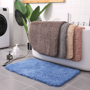 Solid White Bathroom Mat: Superfine Fiber Toilet Rug, Large Size, Non-slip Bathroom Lavatory Mat