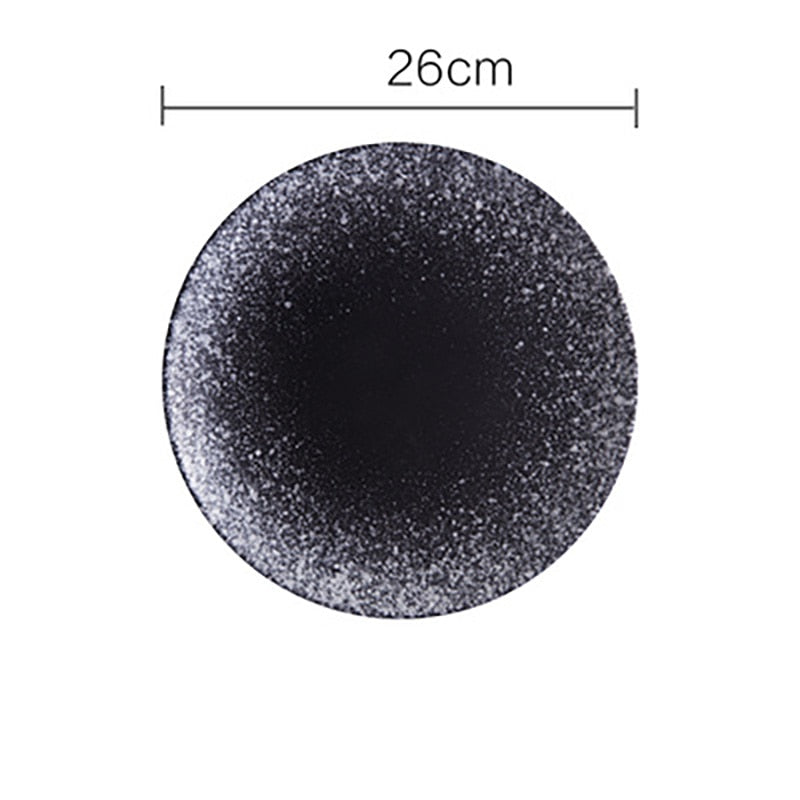 Deep Round Ceramic Plate: Creative Salad Plate, Household Dish, Shallow Plate