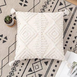Ivory Loop-Tufted Cotton Pillow Cover - thumbnail 4