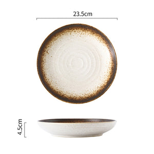 Deep Round Ceramic Plate: Creative Salad Plate, Household Dish, Shallow Plate