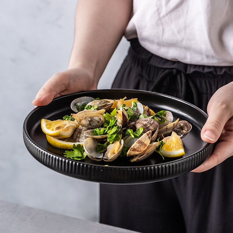 Nordic Creative Ceramics: Matte Glazed Plates and Bowls, Individual Ins Style Dishes, Household Tableware