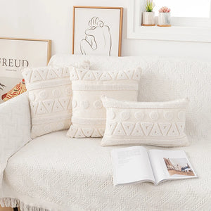 Ivory Loop-Tufted Cotton Pillow Cover - thumbnail 2