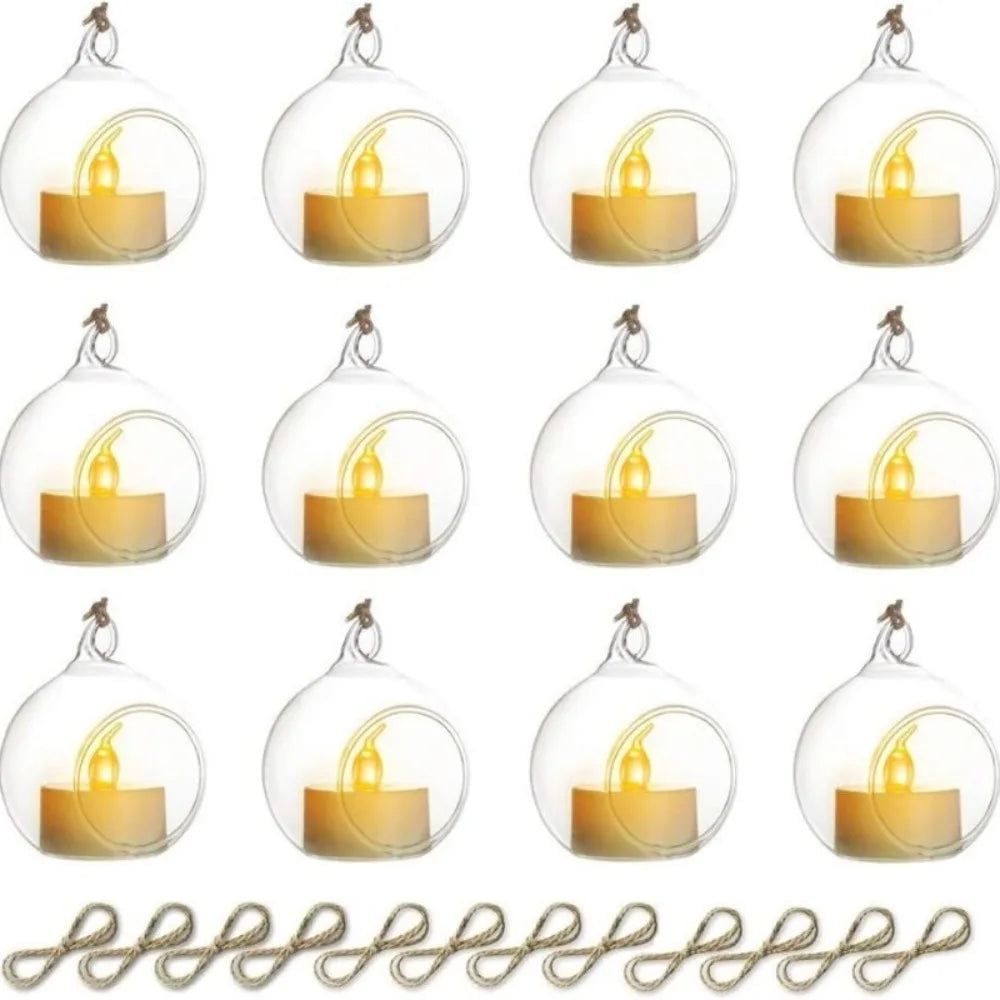 Hanging Glass Tealight Globe Set - image 1