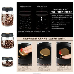 Glass Coffee Canister with Press-Down Lid - thumbnail 4
