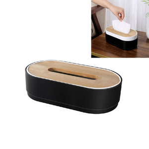 Japanese Tissue Box Napkin Storage Holder Wooden Cover ABS