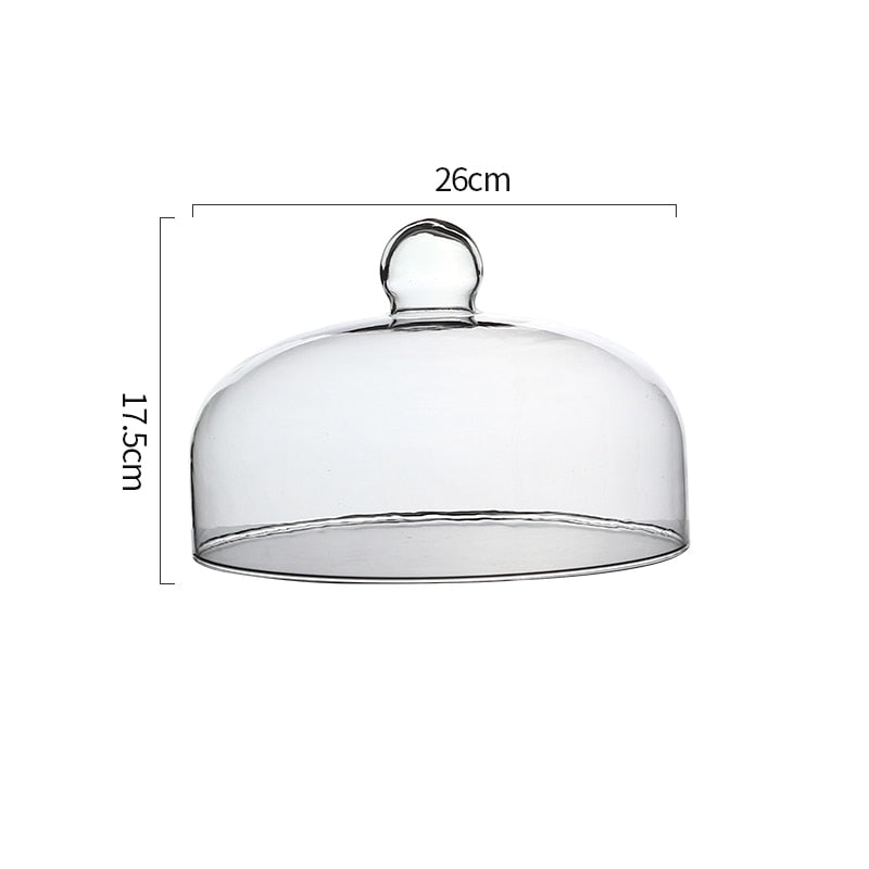 Simple Wooden Cake Stands Glass Cover Bread Pastry Dessert Plate Home Kitchen Cake Tools Fruit Display Plate Snack Dessert Trays