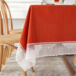 Tablecloth Rectangular Cotton White Coffee Table Lace Living Room Home Decor Table Cloth Wedding Decoration Table Cover Coat Mat