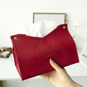 Leather Tissue Box Home Living Room Decoration Bedroom Kitchen Desktop Nordic Large Storage Box Napkin Holder