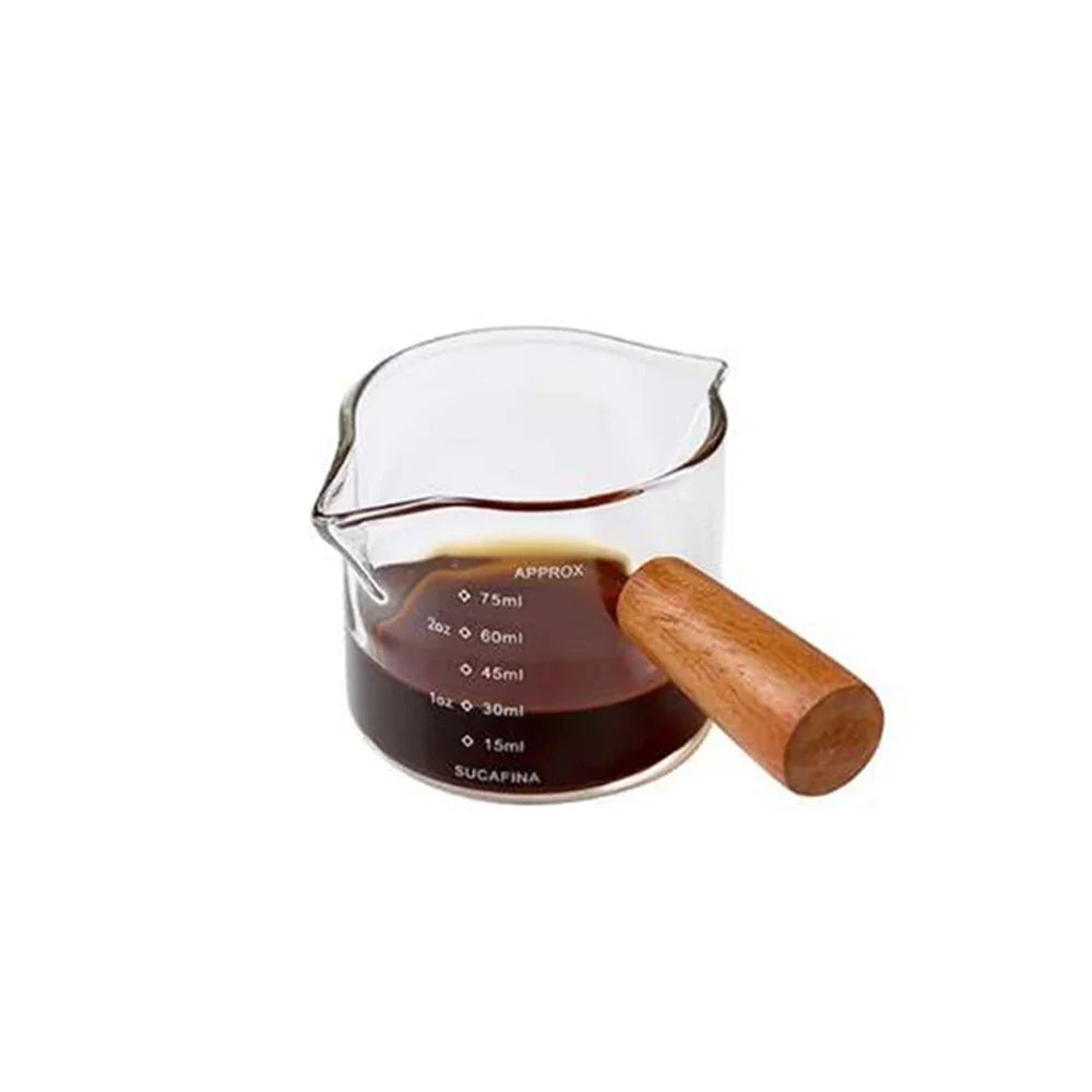 Glass Espresso Measuring Cup with Wooden Handle - image 8