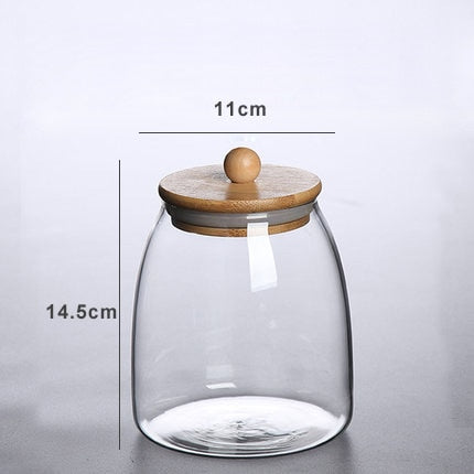 Spherical Glass Food Storage Container with Cork Lids Large Capacity Sealed Glass Bottles Pot Jar for Kitchen Organizer tools