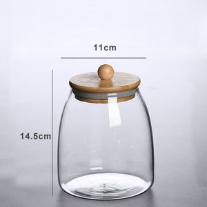 Spherical Glass Food Storage Container with Cork Lids Large Capacity Sealed Glass Bottles Pot Jar for Kitchen Organizer tools