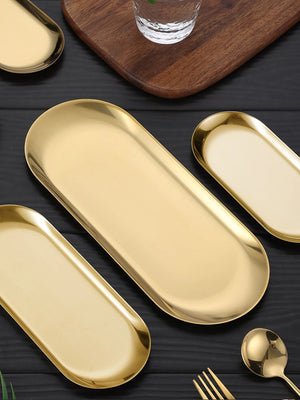 Stainless Steel Oval Serving Tray - thumbnail 2
