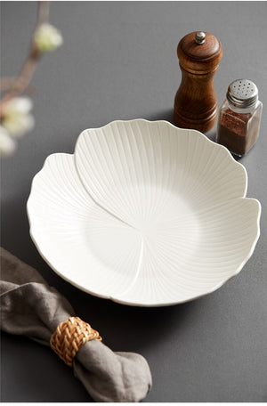 Large Soup Plate: Home Deepening Vegetable Plate, High-Quality Creative White Tableware Ceramic, Salad Bowl