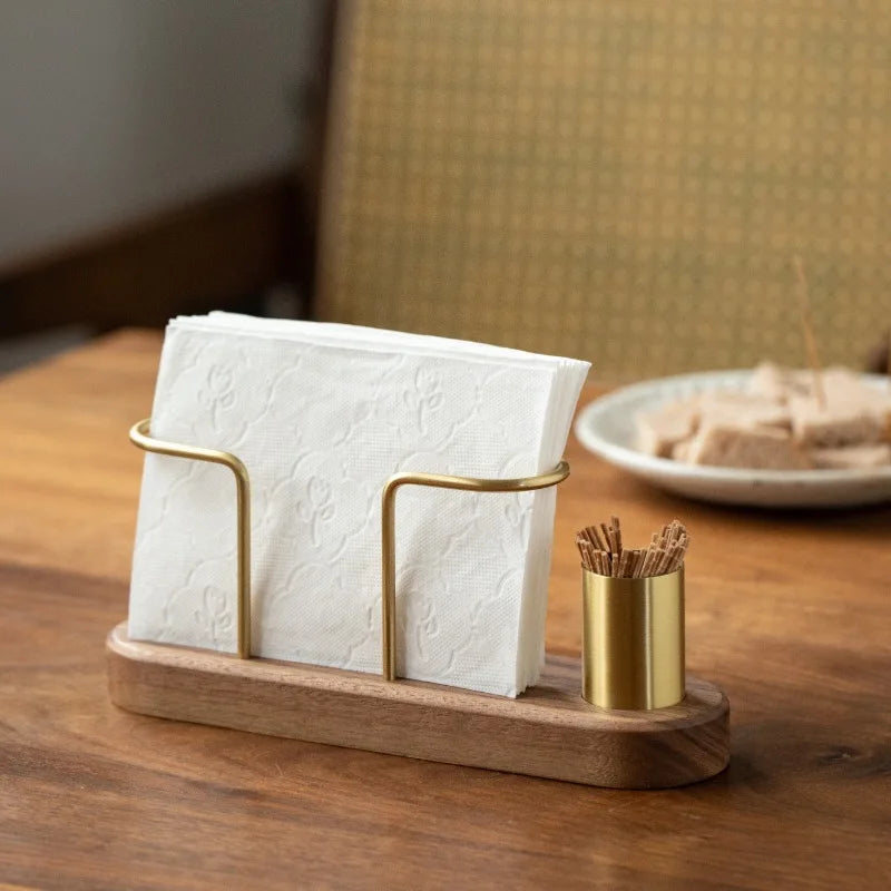 Wood & Metal Napkin and Tissue Holder - image 1
